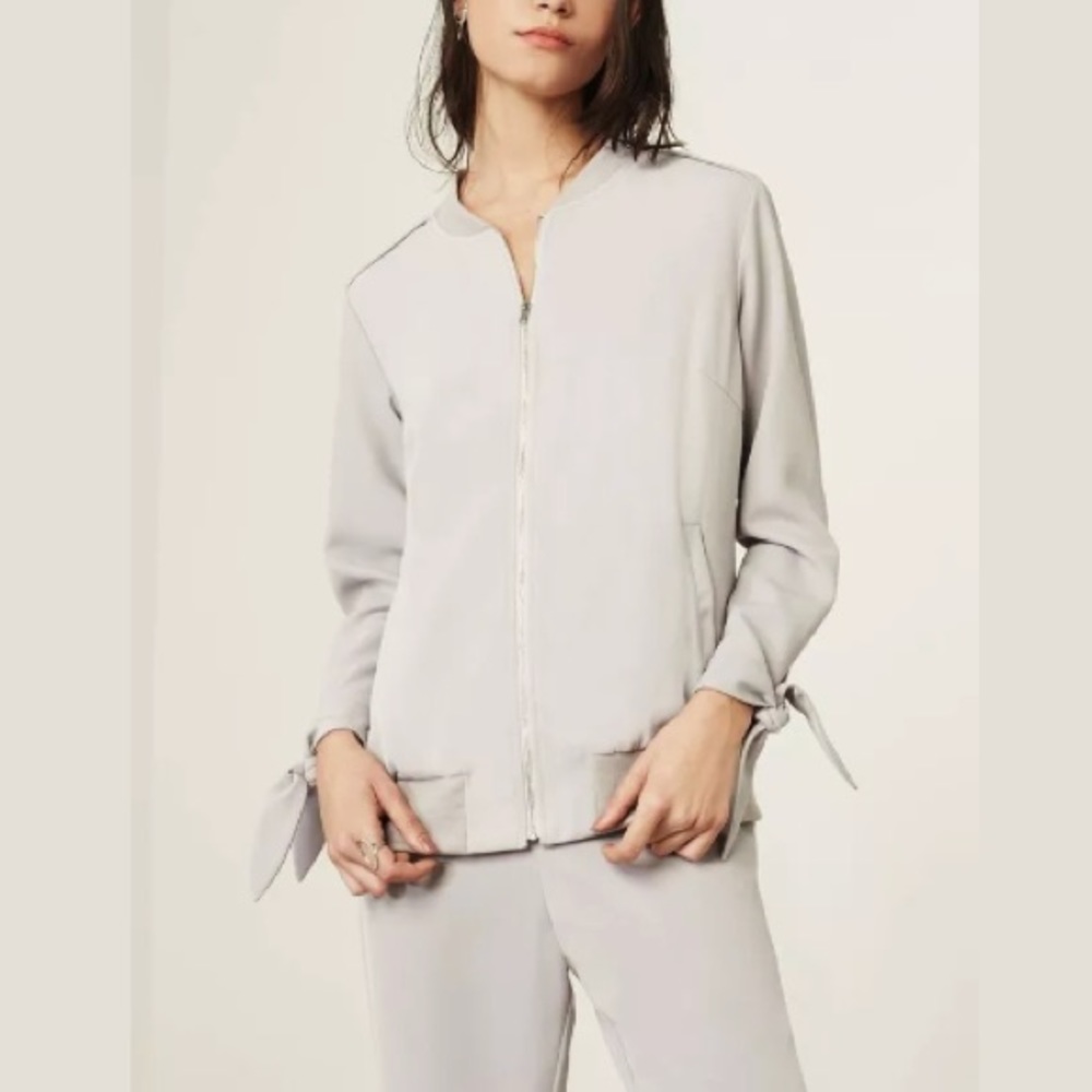 LAVISH ALICE TIE CUFF BOMBER JACKET